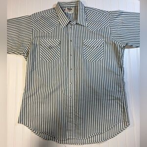 Vintage Ruddock Western stripped Pearl Snap shirt neck size 18
